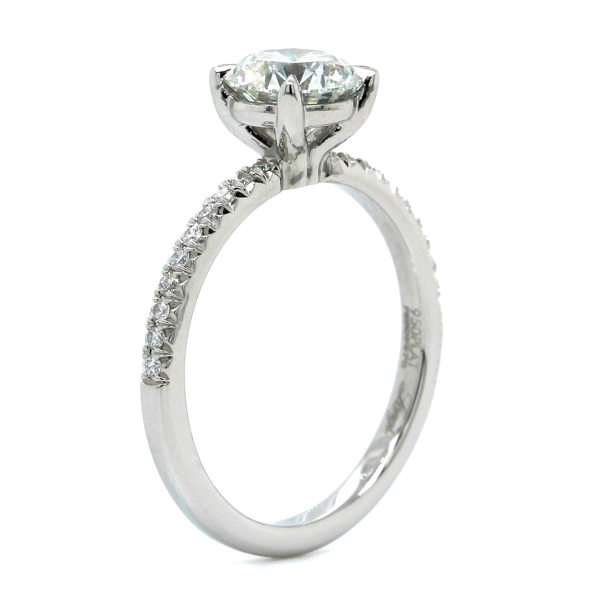 Platinum 4 Prong Round Diamond Engagement Ring