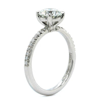 Platinum 4 Prong Round Diamond Engagement Ring