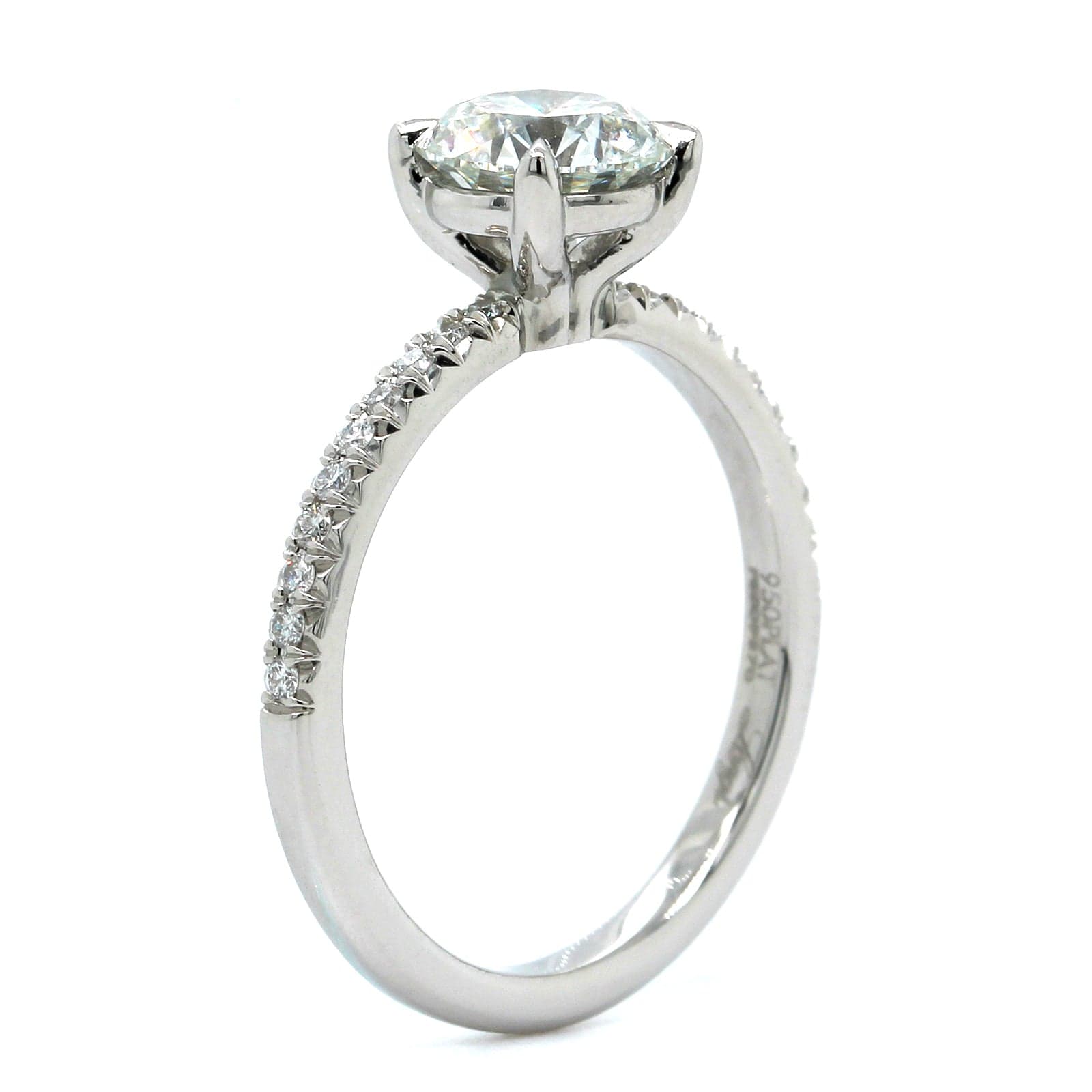 Platinum 4 Prong Round Diamond Engagement Ring