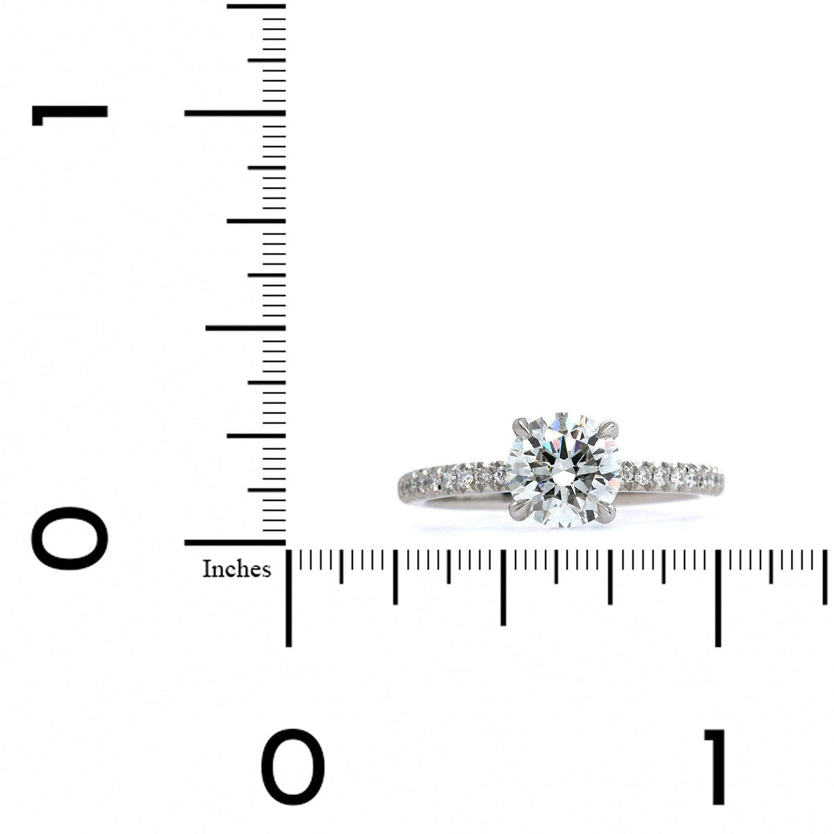 Platinum 4 Prong Round Diamond Engagement Ring