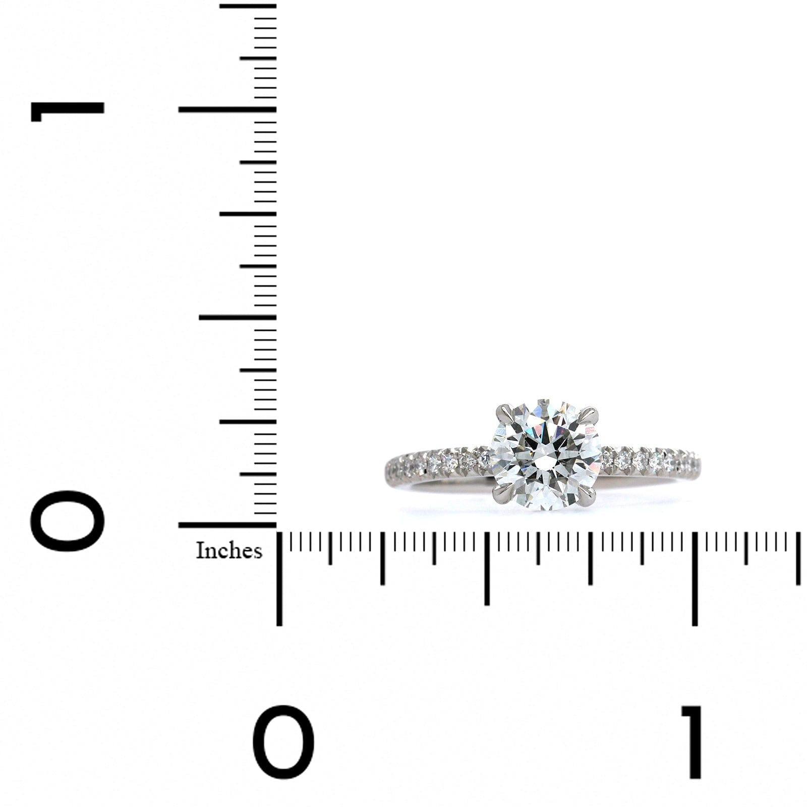 Platinum 4 Prong Round Diamond Engagement Ring