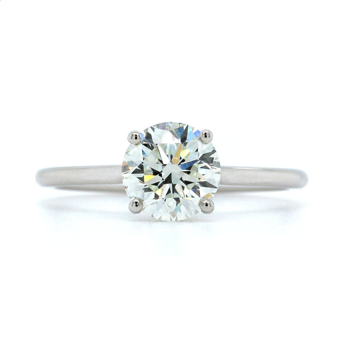 Platinum Round Diamond Solitaire Engagement Ring