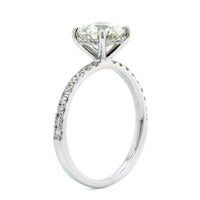18K White Gold Round Diamond with Hidden Halo Engagement Ring