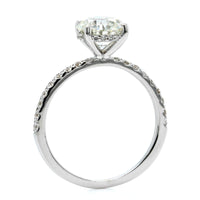 18K White Gold Round Diamond with Hidden Halo Engagement Ring