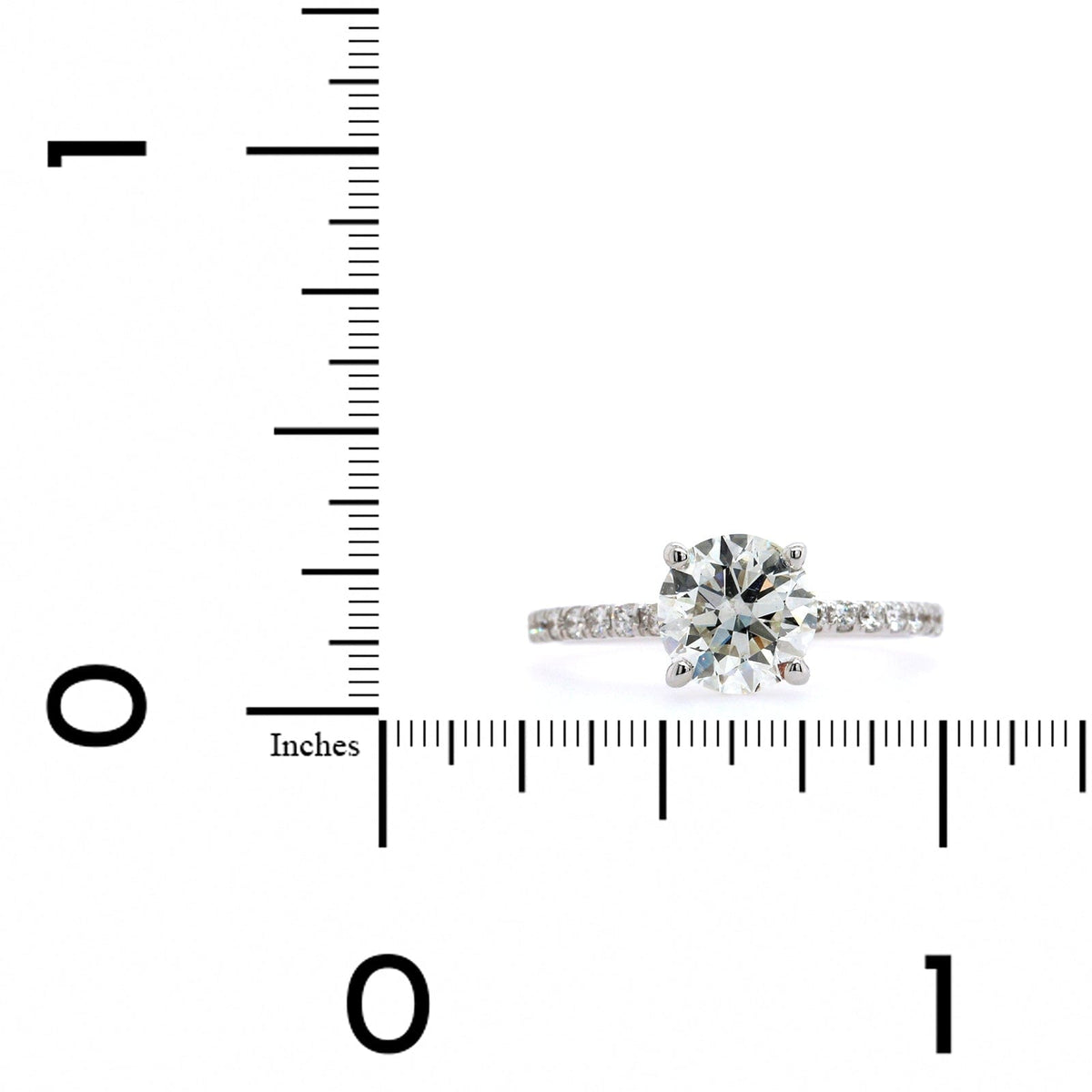 18K White Gold Round Diamond with Hidden Halo Engagement Ring