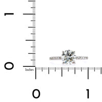 18K White Gold Round Diamond with Hidden Halo Engagement Ring