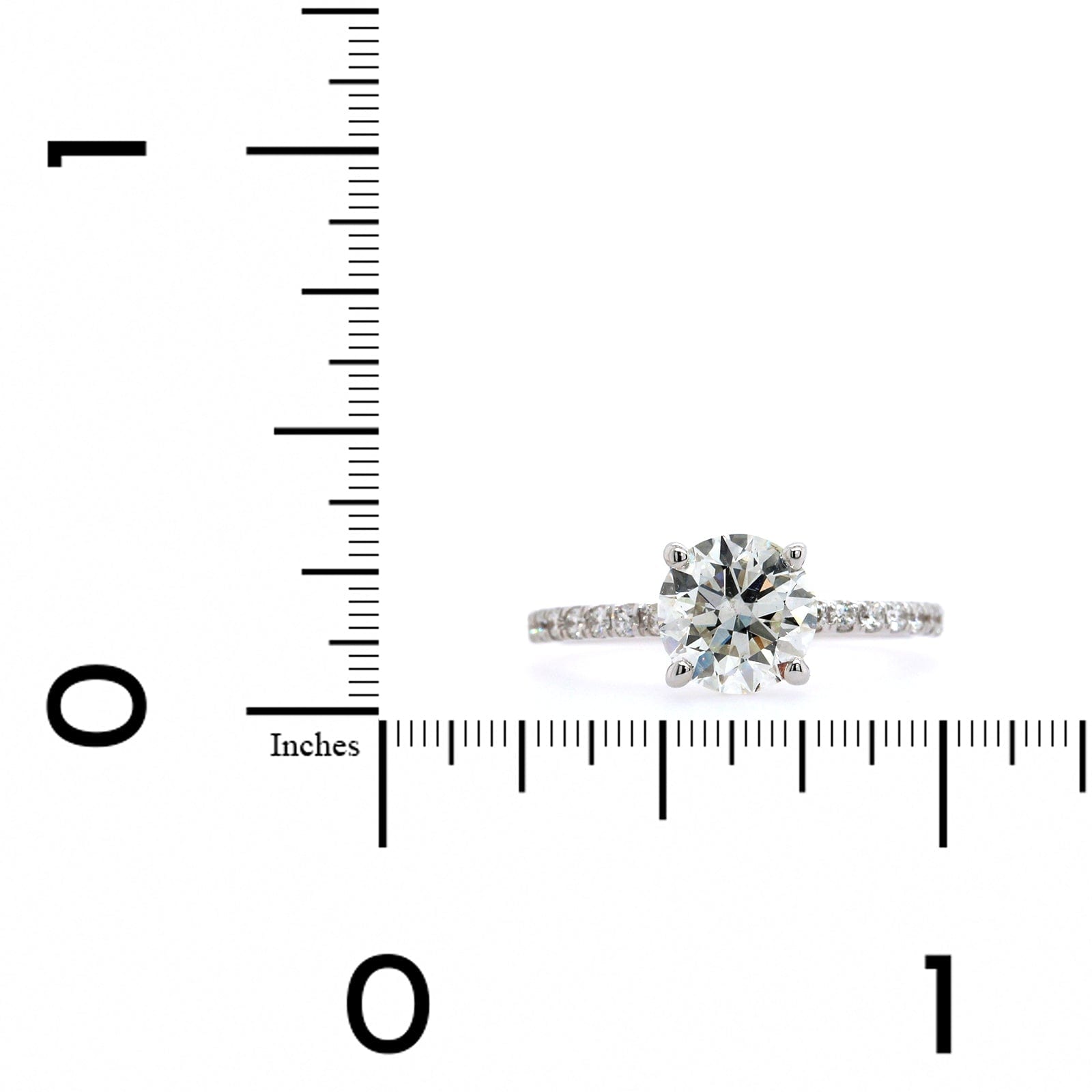 18K White Gold Round Diamond with Hidden Halo Engagement Ring