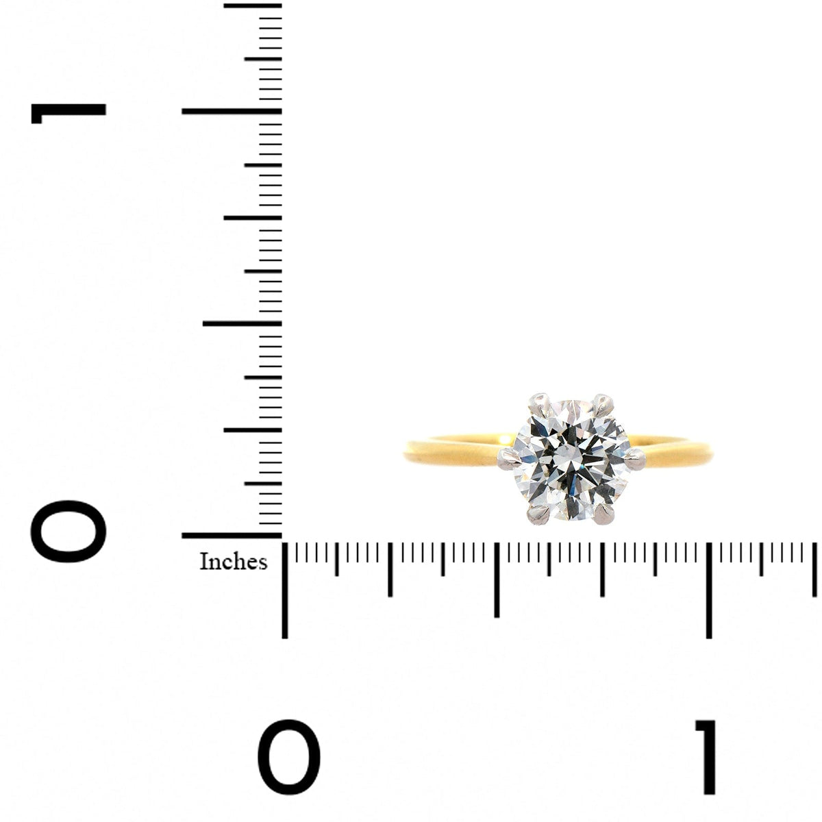 18K Yellow Gold & Platinum Prong Oval Diamond Engagement Ring