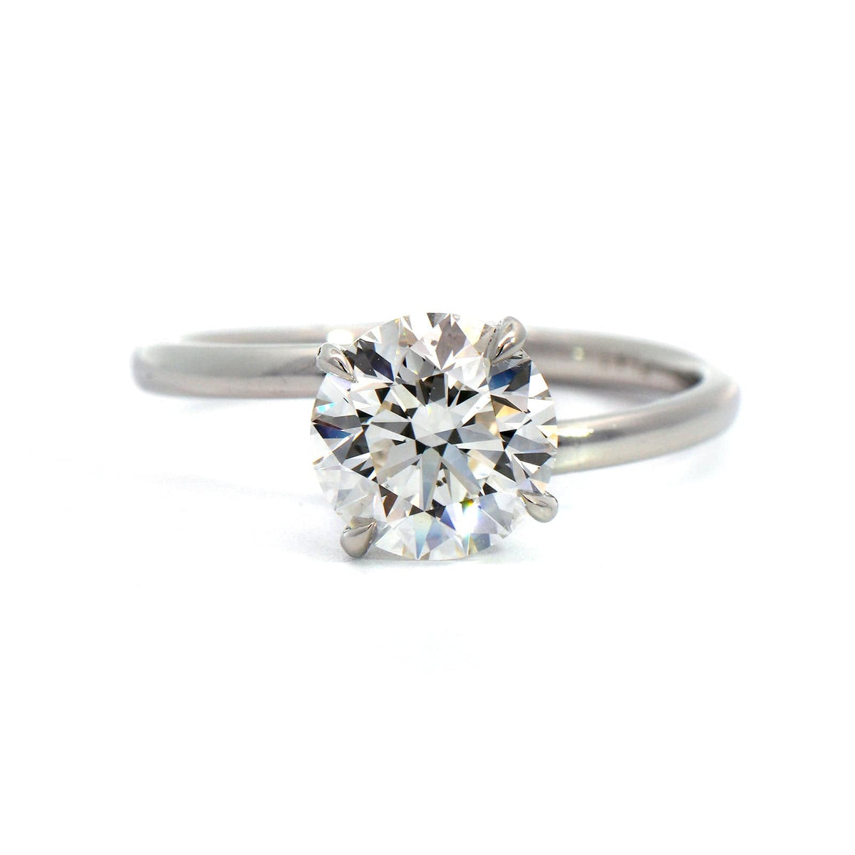 Platinum Swirl Setting with Round Diamond Engagement Ring