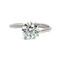 Platinum Swirl Setting with Round Diamond Engagement Ring