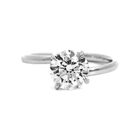 Platinum Swirl with Round Diamond Engagement Ring