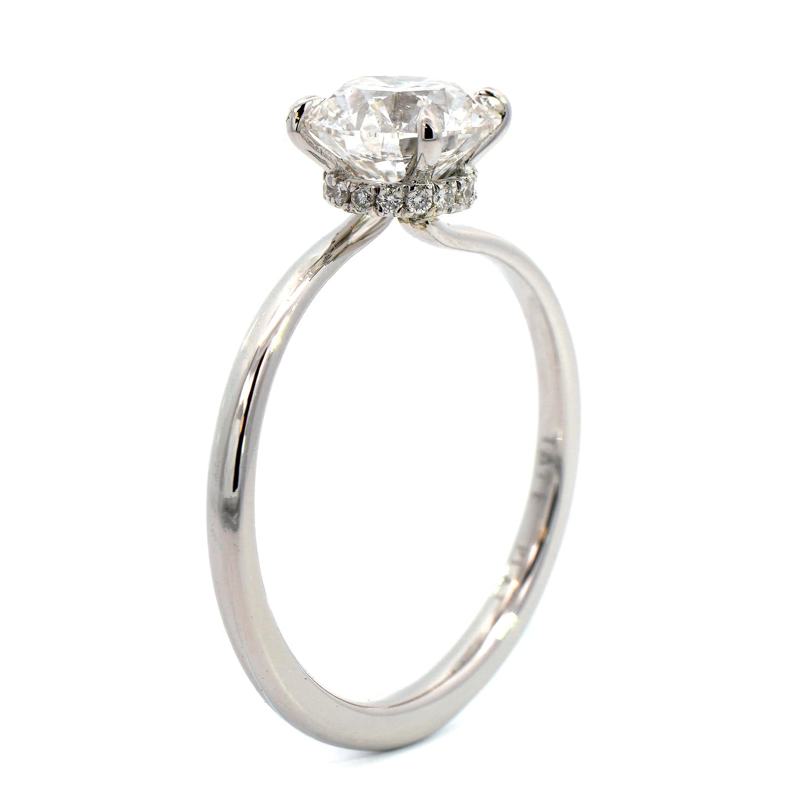 Platinum Swirl Setting with Round Diamond Engagement Ring