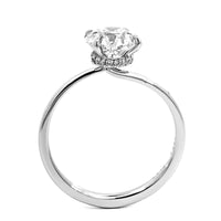 Platinum Swirl with Round Diamond Engagement Ring