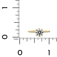 18K Yellow Gold Round Diamond Hidden Halo Engagement Ring