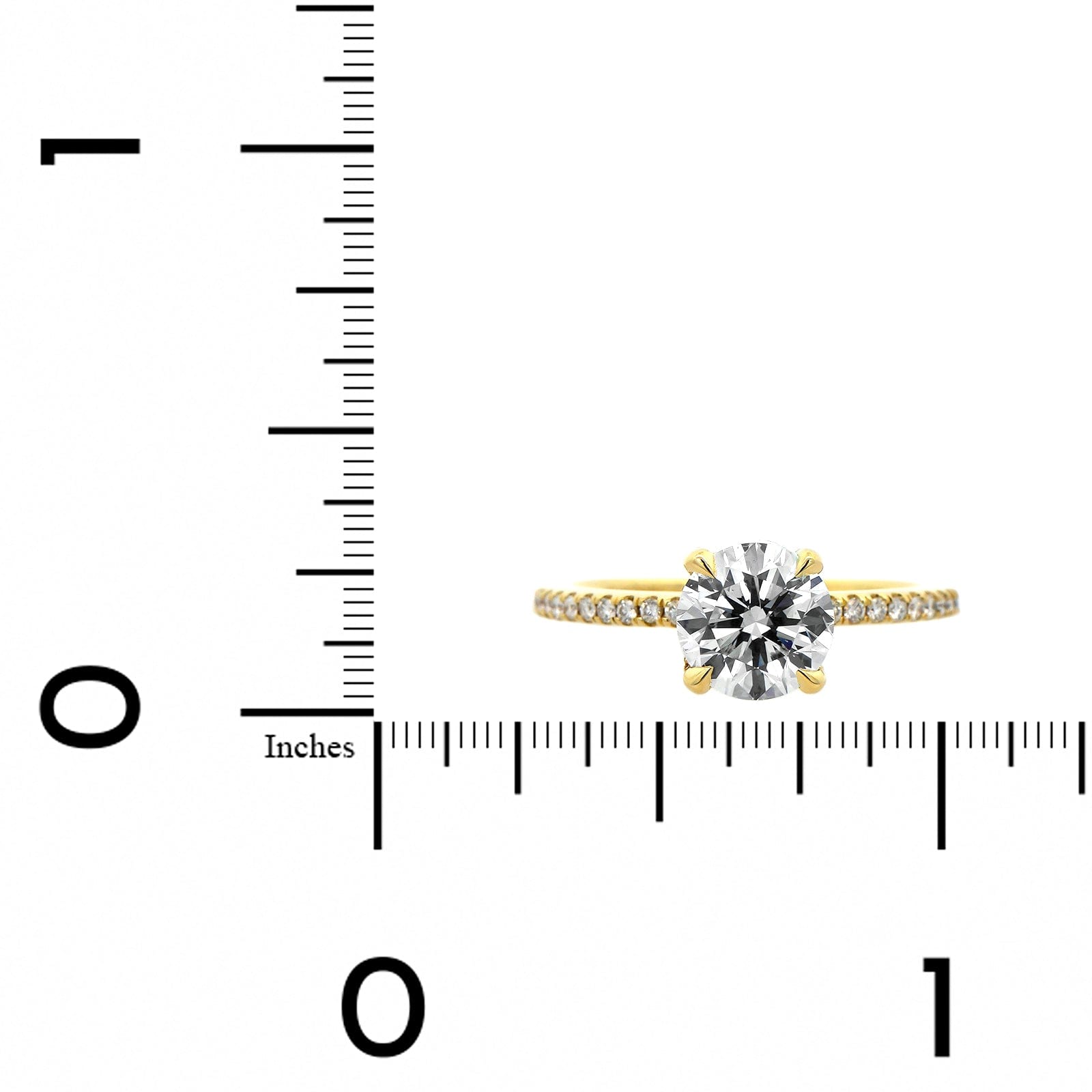 18K Yellow Gold Round Diamond Hidden Halo Engagement Ring