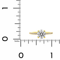 18K Yellow Gold Round Diamond Hidden Halo Engagement Ring