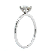 18K White Gold Round Diamond with Hidden Halo Engagement Ring