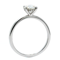 18K White Gold Round Diamond with Hidden Halo Engagement Ring