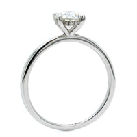 18K White Gold Round Diamond with Hidden Halo Engagement Ring