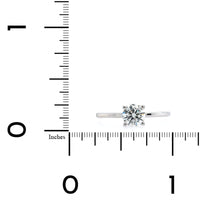 18K White Gold Round Diamond with Hidden Halo Engagement Ring