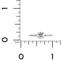 18K White Gold Round Diamond with Hidden Halo Engagement Ring