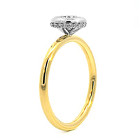 18K Yellow Gold with Platinum Round Diamond Engagement Ring