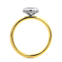 18K Yellow Gold with Platinum Round Diamond Engagement Ring
