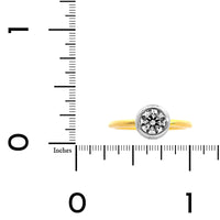 18K Yellow Gold with Platinum Round Diamond Engagement Ring