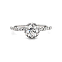 Platinum 6 Prong Radiant Cut Diamond Engagement Ring