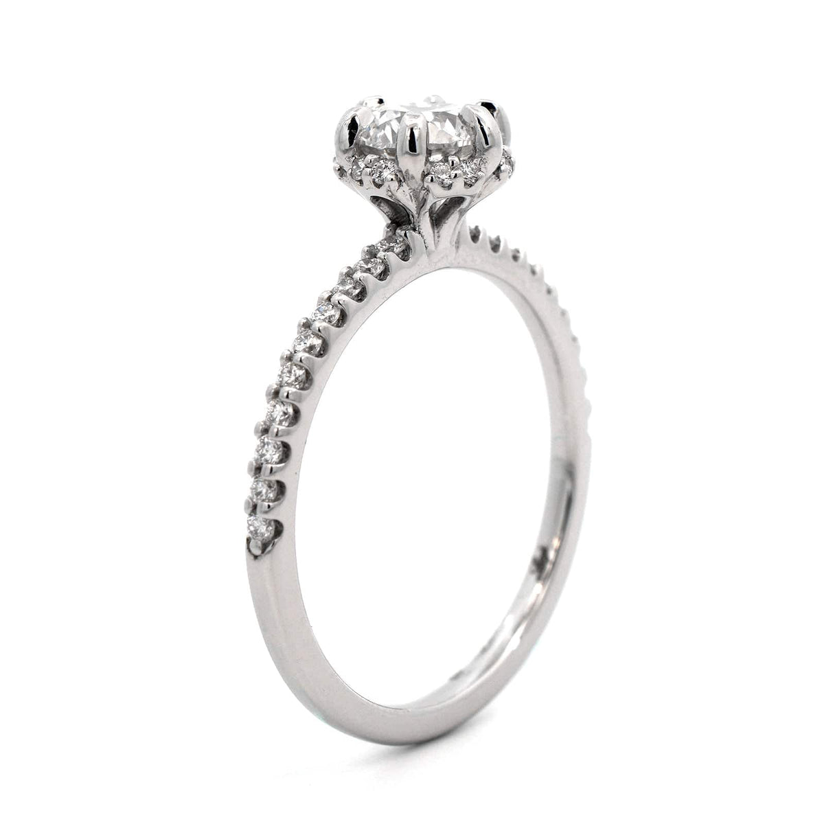 Platinum 6 Prong Radiant Cut Diamond Engagement Ring