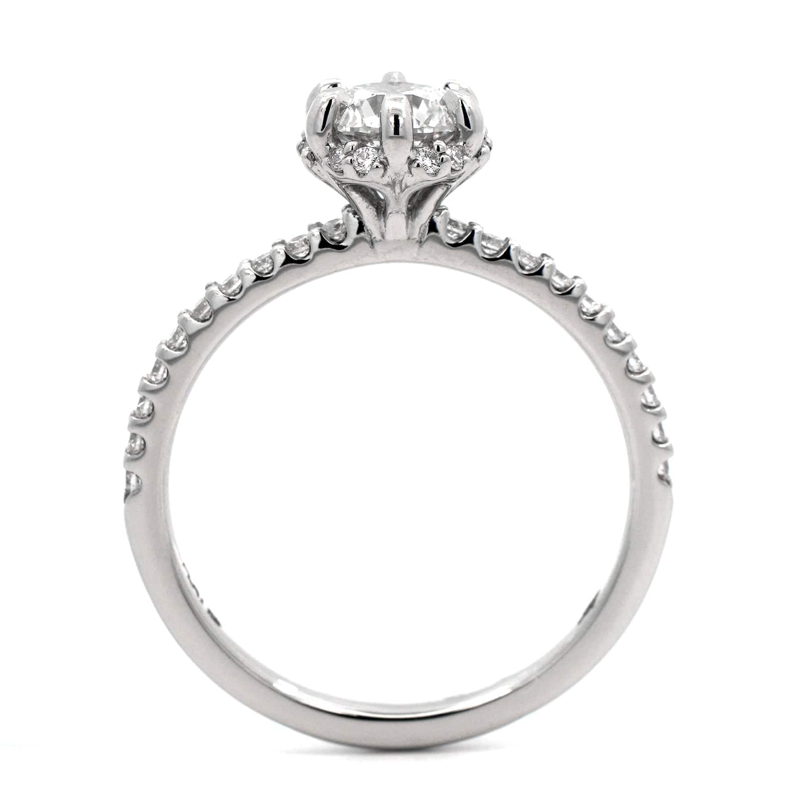 Platinum 6 Prong Radiant Cut Diamond Engagement Ring