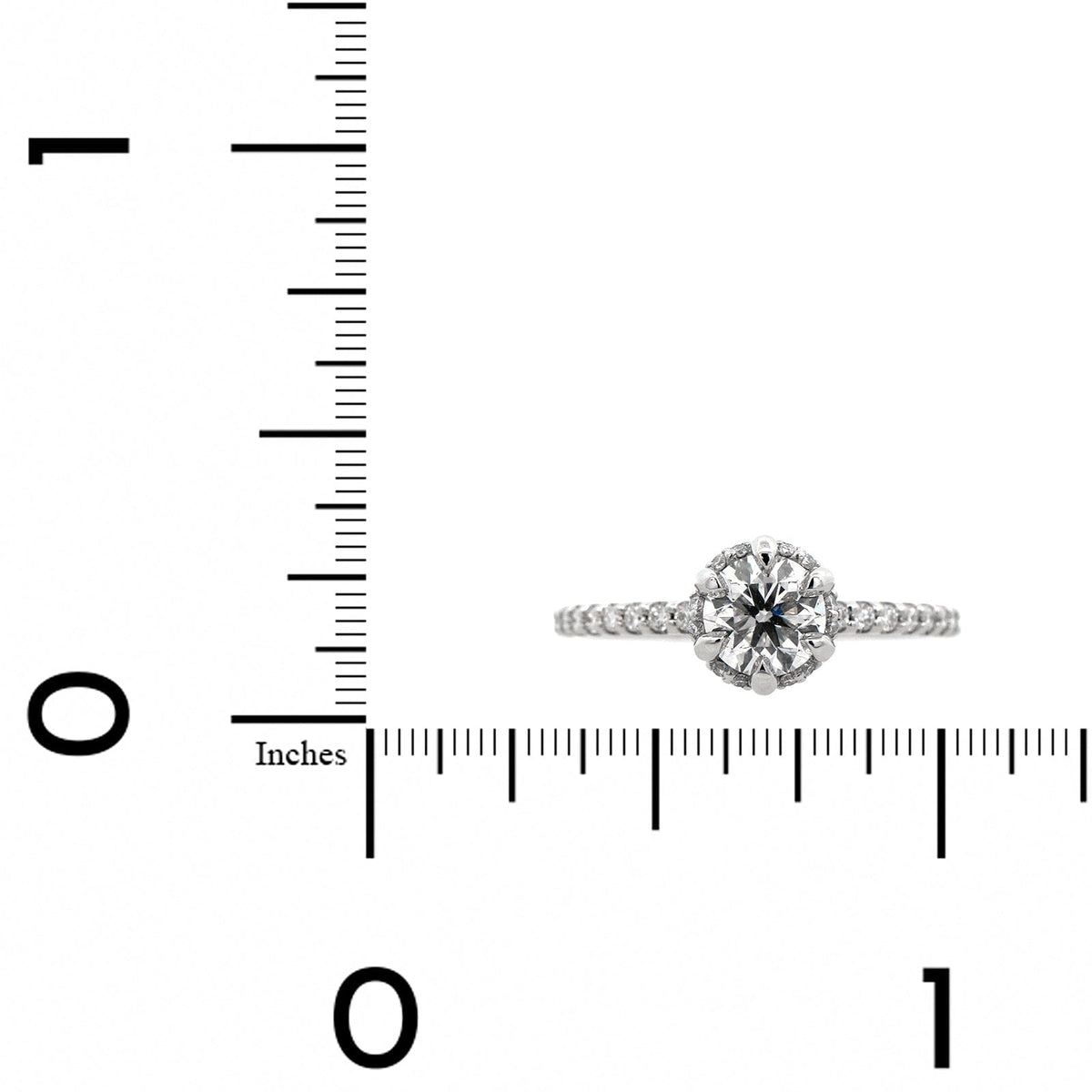 Platinum 6 Prong Radiant Cut Diamond Engagement Ring