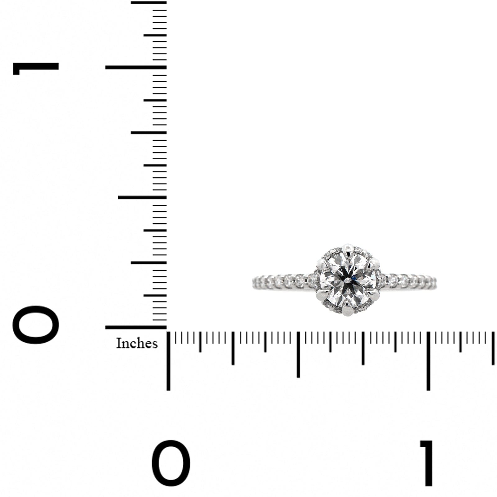 Platinum 6 Prong Radiant Cut Diamond Engagement Ring