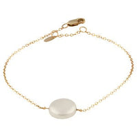 14K Yellow Gold Pearl Coin Bracelet