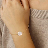 14K Yellow Gold Pearl Coin Bracelet