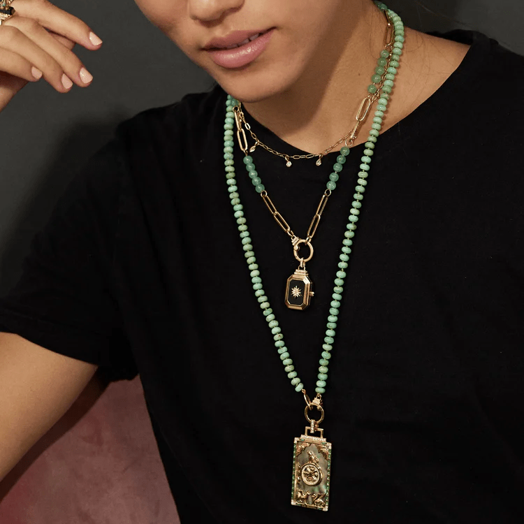 Sorellina 18K Yellow Gold Pearl Paperclip Chain