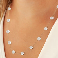 14K Yellow Gold Multi Pearl Coin Choker Necklace