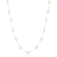 14K Yellow Gold Multi Pearl Choker Necklace
