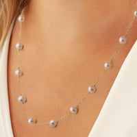 14K Yellow Gold Multi Pearl Choker Necklace