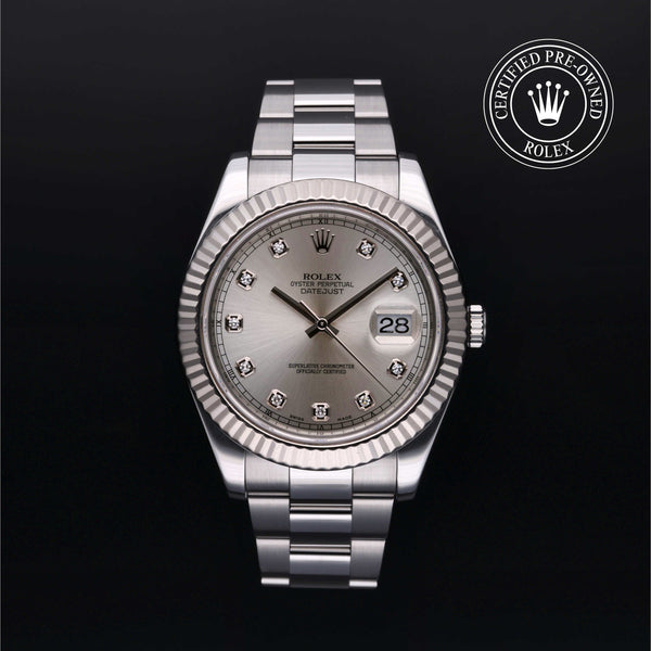 Rolex Certified Pre-Owned Datejust in Oyster, 41 mm, Stainless steel and white gold watch