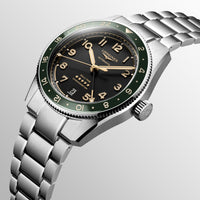 Longines Spirit Zulu Time 39mm Black/Green Automatic L3.802.4.63.6