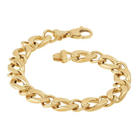 14K Yellow Gold Alternating Oval and Round Link Bracelet