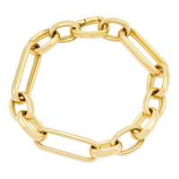 14K Yellow Gold Alternating Oval Short and Elongated Link Bracelet