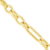 14K Yellow Gold Alternating Oval Short and Elongated Link Bracelet