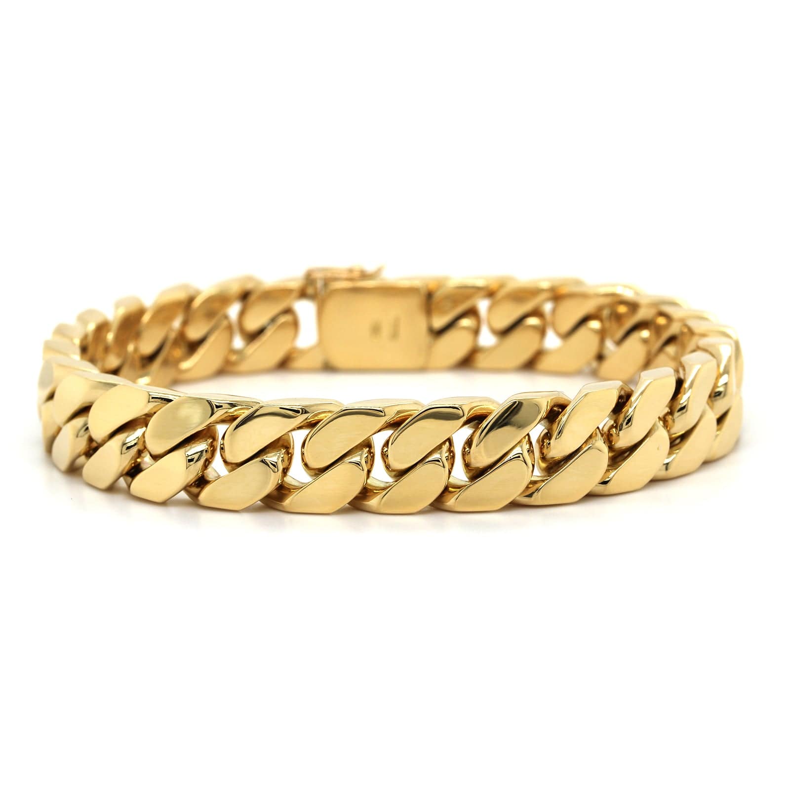 18K Yellow Gold Heavy Curb Chain Bracelet