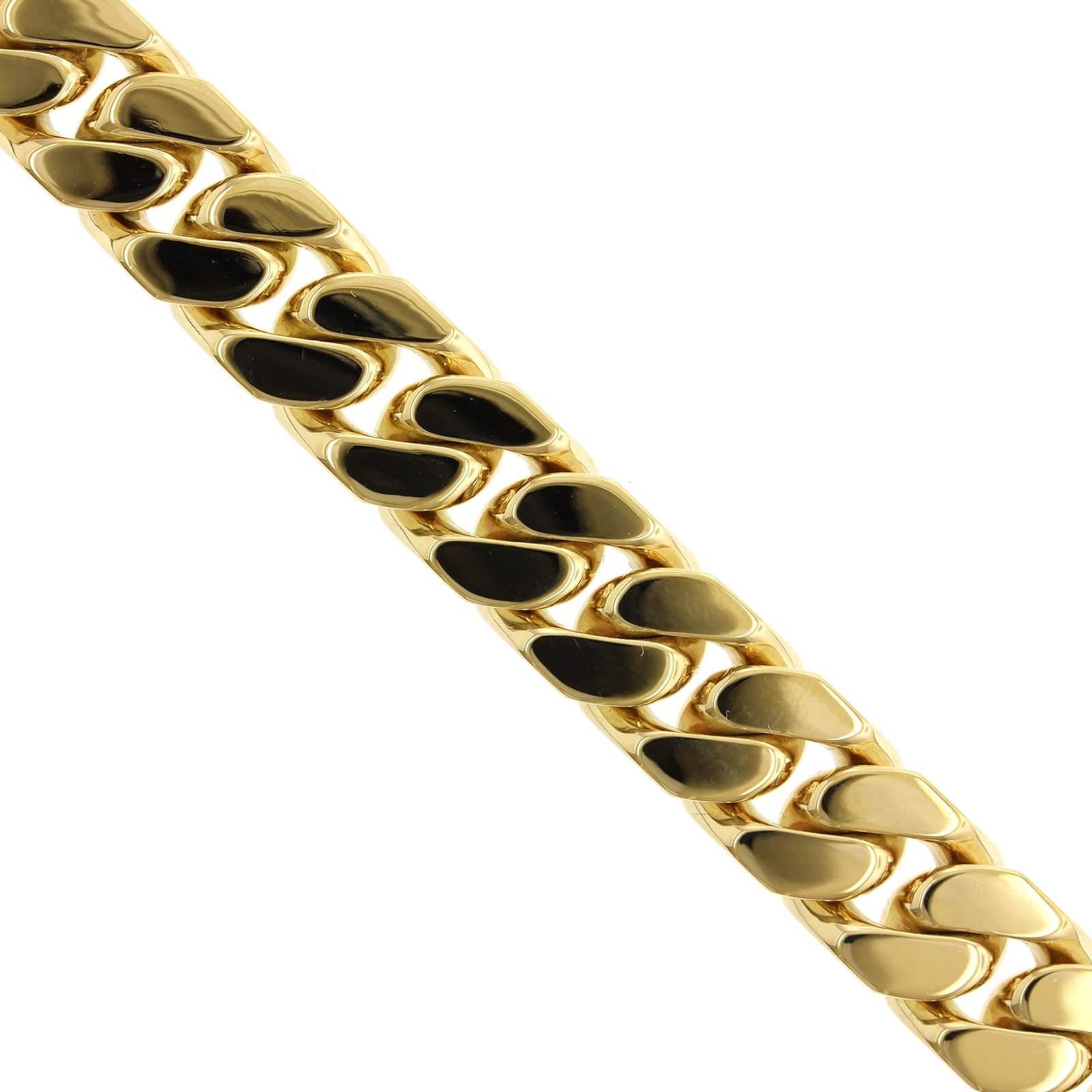 18K Yellow Gold Heavy Curb Chain Bracelet