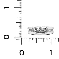 14K White Gold 3 Stone Diamond Band