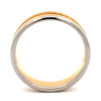 18K Yellow Gold and Platinum Diamond Satin Band