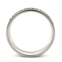 14K White Gold Black Diamond Satin Band