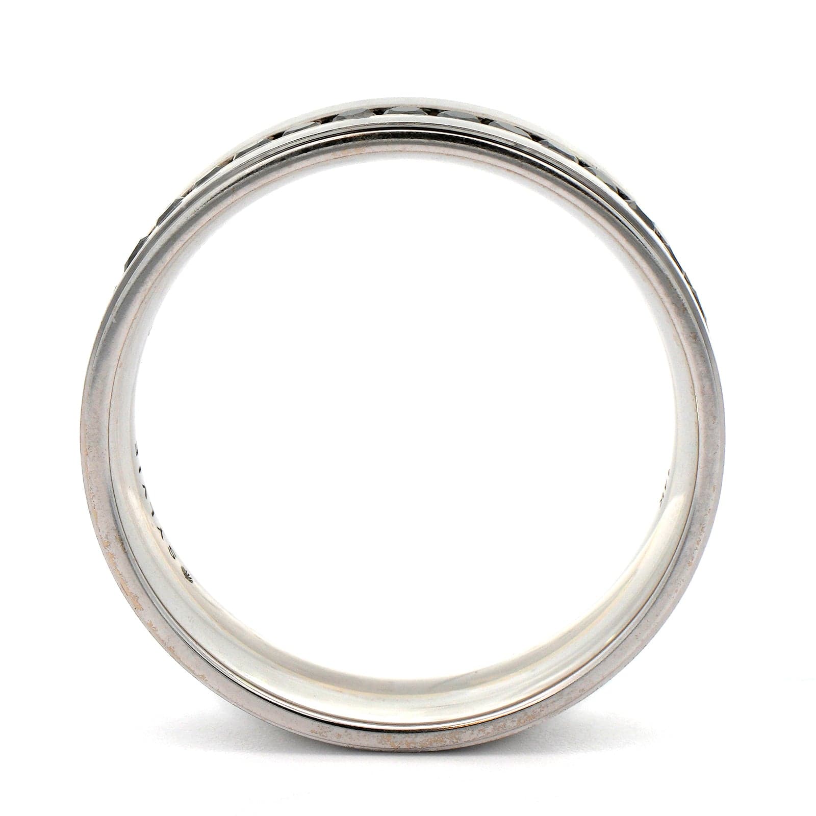 14K White Gold Black Diamond Satin Band